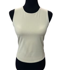 New ~ OPEN EDIT , NORDSTROM ~ Tan Oxford Smooth Edit Crewneck Tank Top Size M